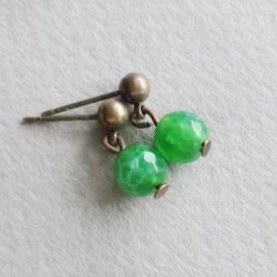 Zielone agaty. KOLCZYKI