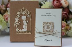 Rustykalny zestaw komunia św. pamiątka boy