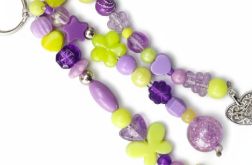 Fioletowo żółty breloczek z serduszkami Fioletowo żółty breloczek z serduszkami