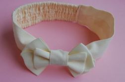 Opaska niemowlęca - Kokardka w śmietanie - REZEWRWACJA