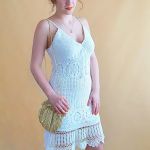 Sukienka szydełkowa biała - Sukienka handmade