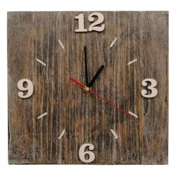 Zegar ścienny drewniany kwadrat 1