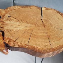 Stolik z plastra drewna dąb żywica