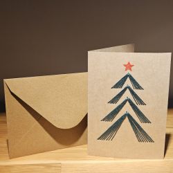 Kartka świąteczna - haftowana - choinka