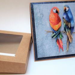 Papużki-kartka ślubna w pudełku