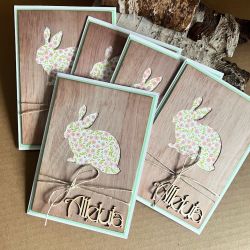 080,Wielkanoc-komplet 5 kartek z zajączkiem