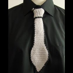krawat damski szaro-srebrny
