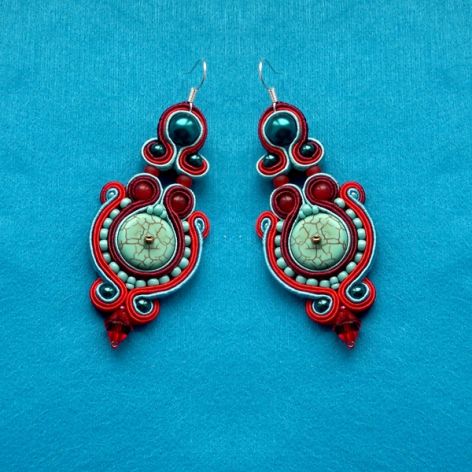 Kolczyki z Howlitem turkusowym Kolorowe