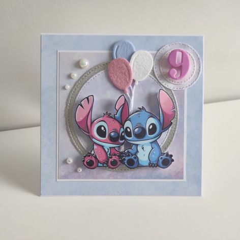 Kartka urodzinowa Stich i Angel