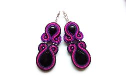 Black&Purple kolczyki sutaszowe