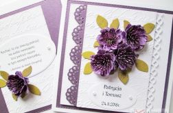 Kartka ŚLUBNA z fioletowymi kwiatami
