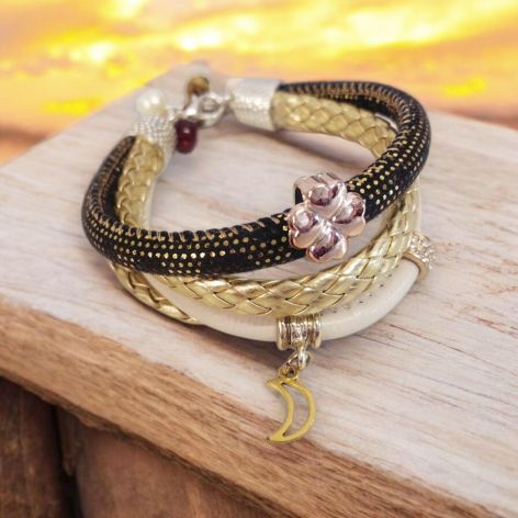 Bransoletka rzemykowa księżyc