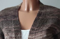 Sweter damski rozpinany brąz ombre z wełną S