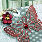 Kopertówka ślubna-bordowy motyl - 