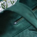 Welurowa shopperka patchwork butelkowa zieleń – unikatowa torba handmade - 