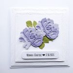 Delikatna kartka ślubna z różami handmade - Ręcznie robiona kartka na ślub z różami