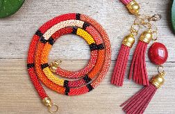 Naszyjnik Lariat Czerwony z Chwostem Naszyjnik Lariat Czerwony z Chwostem