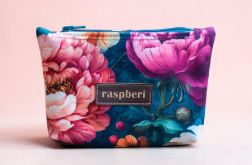 Etui na klucze z weluru w peonie – kwiatowe etui handmade II
