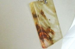 Kwarc rutylowy - włosy Wenus, duży prostokąt, wisior na rzemieniu