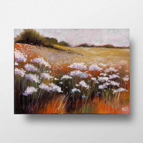 Łąka-praca pastelami,