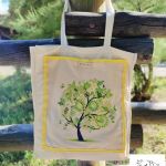 Ekologiczna bawełniana torba z haftem - wiosenne drzewko - 