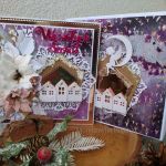 Kartka świąteczna Domki - Świąteczna wz 6 z pudełkiem