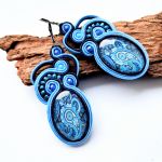 Blue Paisley kolczyki sutasz - 