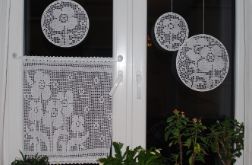 Łąka w moim w oknie - zestaw dekoracyjny na okno, rękodzieło na szydełku