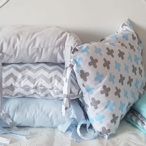 Piękny zestaw do łóżeczka patchwork