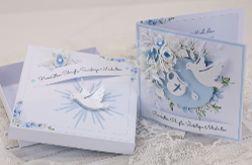 Kartka w pudełku dla chłopca na Chrzest Święty