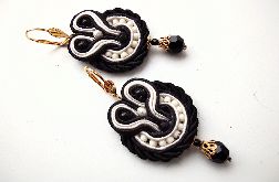 Black&Ivory kolczyki sutaszowe