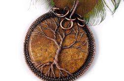 Drzewko Szczęścia amulet z bronzytem miedź