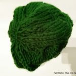 Czapka dziergana na  drutach - kolor czapki zielony wysoka jakość