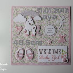 Metryczka Welcome Baby Unicorn