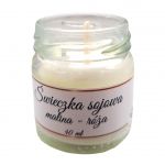 Świeczka Sojowa Malina i Róża 40 ml – Ręcznie Robiona w Szklanym Słoiczku  - 