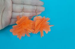 Pomarańczowe kolczyki kwiaty, biżuteria
