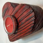 Świecznik drewniany świerk Shou Sugi Ban rubin, Romy No. 19 - 