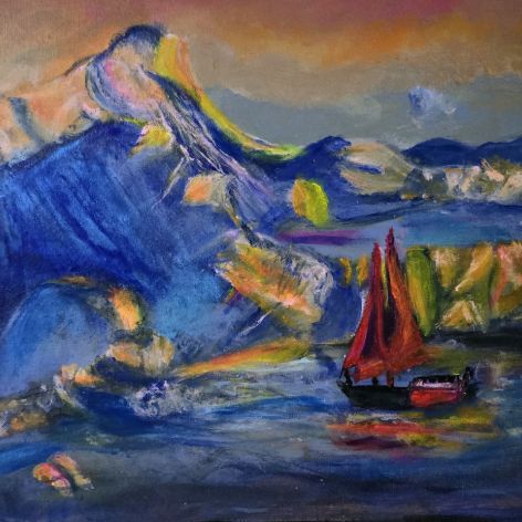 Dania Grenlandia,  płótno 40x50x2 cm.