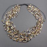 Naszyjnik Mix Korali Drobnych Brązowych Kremowych Z Drobinkami - 