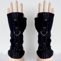 Rękawiczki czarne gotyckie