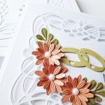 Kartka ŚLUBNA - koralowe kwiatuszki - Pamiątka ślubu z koralowymi kwiatkami