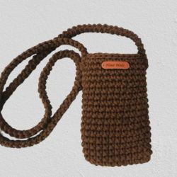 Mała torebka na ramię, etui na telefon, listonoszka brązowa Mała torebka na ramię, etui na telefon, listonoszka brązowa