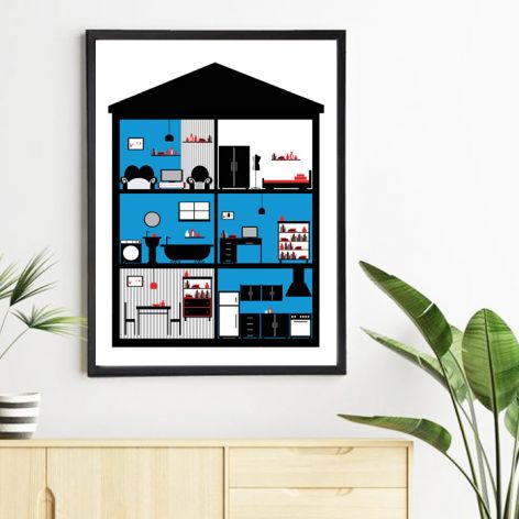 Plakat In House / Blue