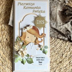 222.,KOMUNIA<Pamiątka Komunii świętej z dziewczynką