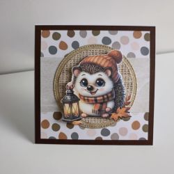 Kartka na urodziny jeż z latarenką