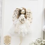 Duża Pamiątka Chrztu Świętego - anioł w ramce - 