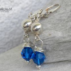 Denim blue & aquamarine - kolczyki 