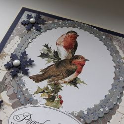 Kartka świąteczna 19 z ptaszkami