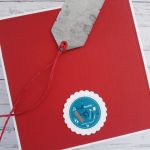 Kartka na walentynki z misiem, nietypowy napis - Tył kartki i tył etykietki