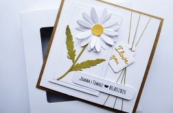 Urokliwa kartka ślubna ze stokrotką handmade